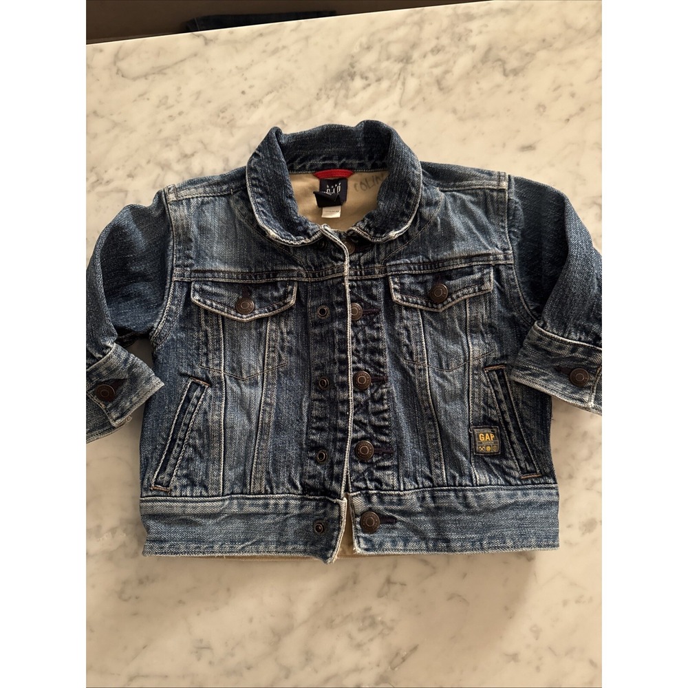 Baby Gap Workwear Denim Jacket Blue Medium Wash 12-18 Months Vintage 2005